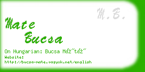 mate bucsa business card